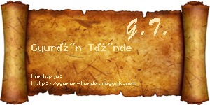 Gyurán Tünde névjegykártya